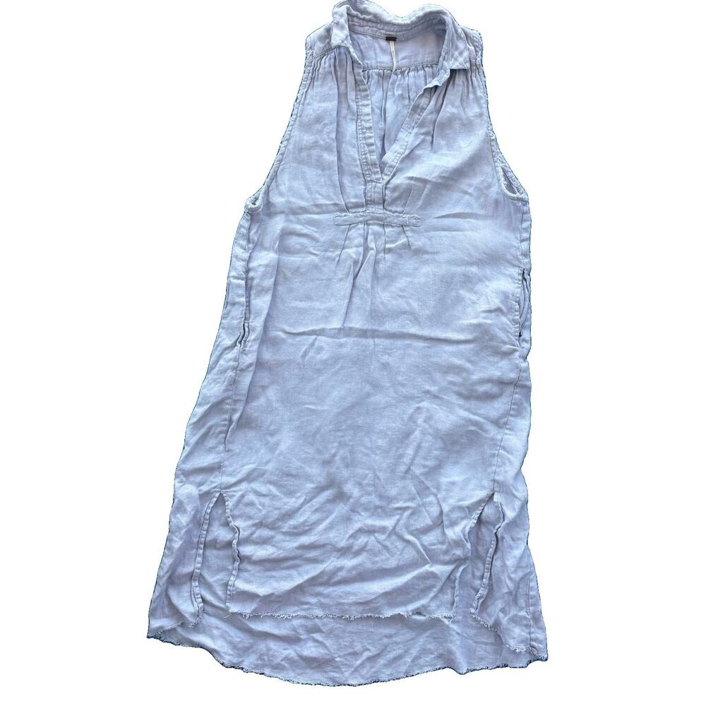 Free People 100% Linen Lavender Light Purple Sleeveless Dress Summer Midi XS